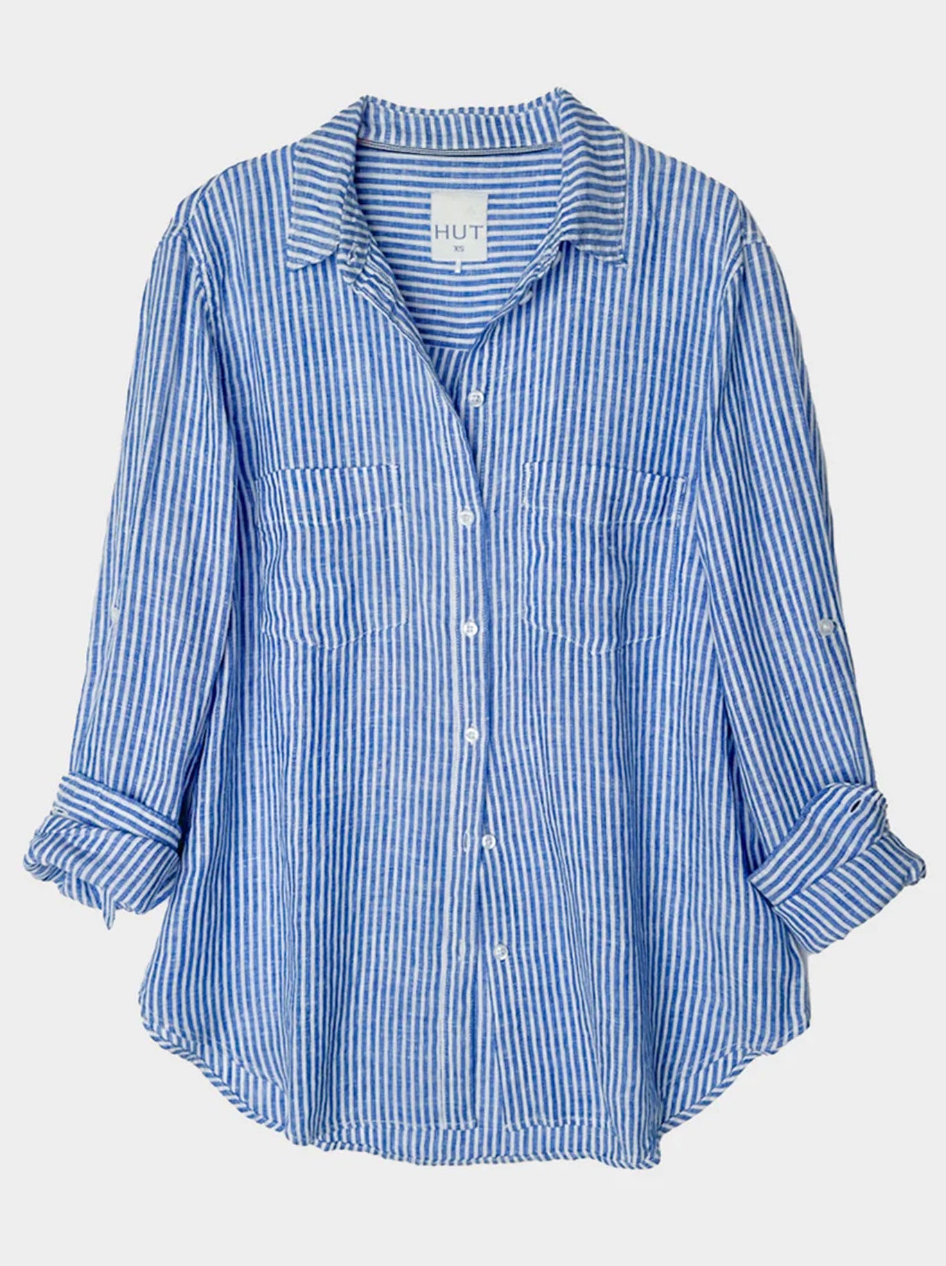 HUT STRIPE LINEN BOYFRIEND SHIRT