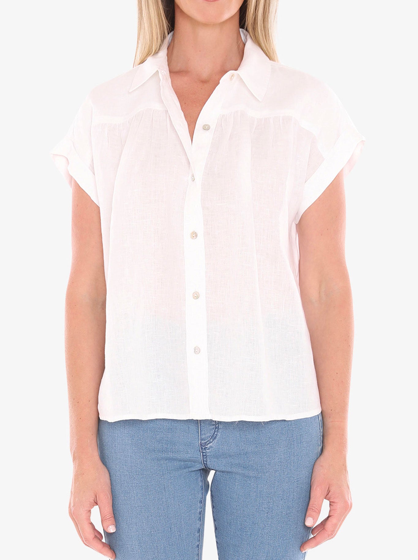 JUMP GATHER SHORT SLEEVE SHIRT