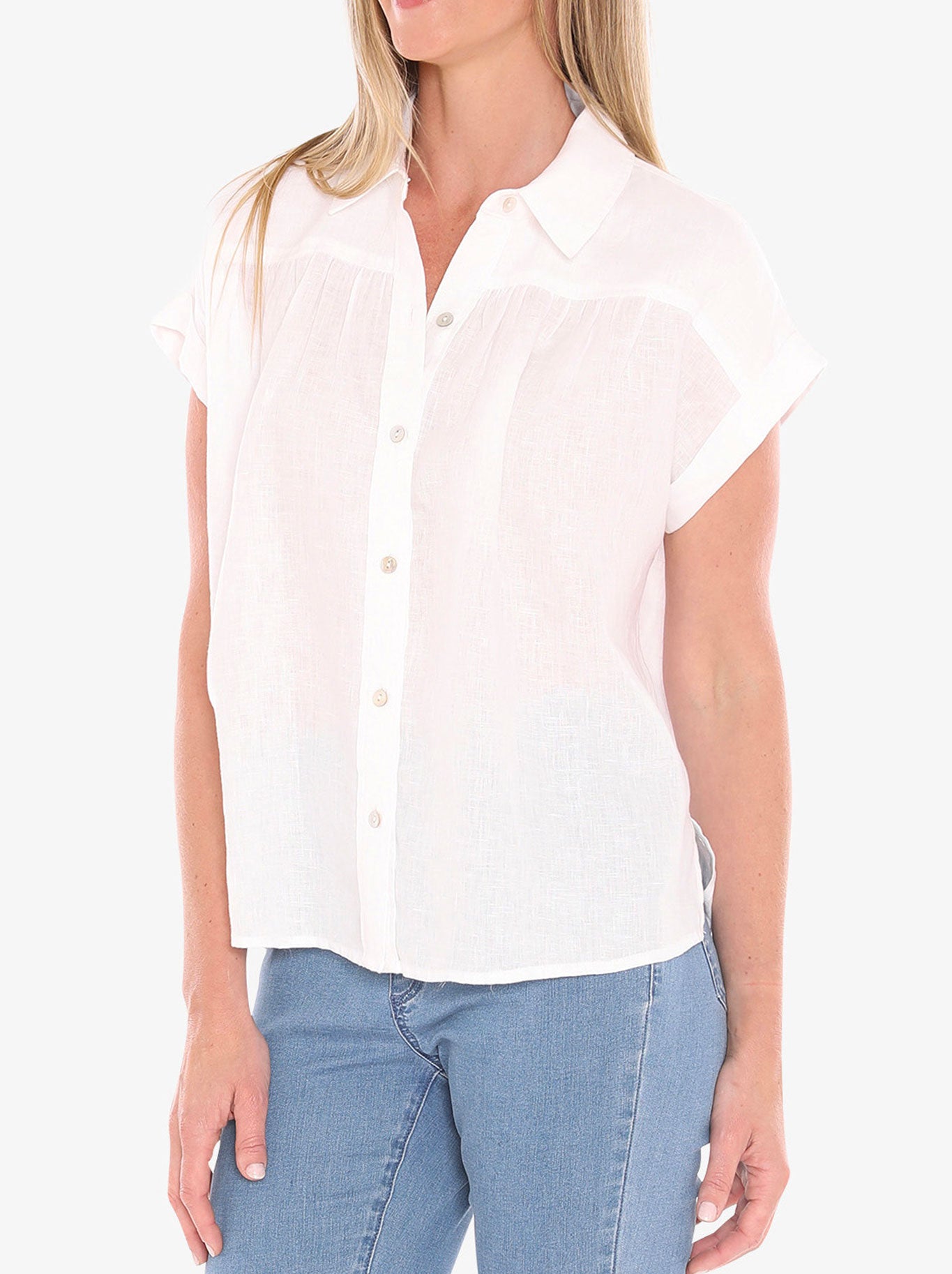 JUMP GATHER SHORT SLEEVE SHIRT