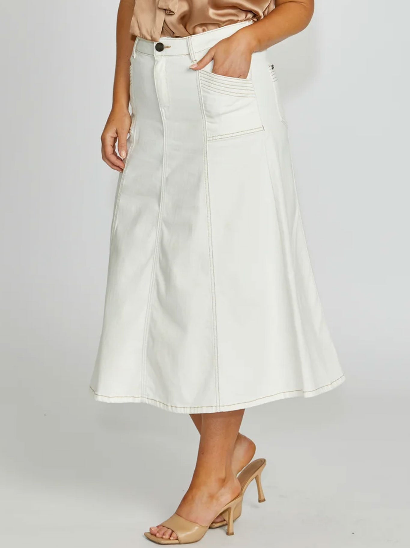 NEW LONDON KENLEY MIDI SKIRT