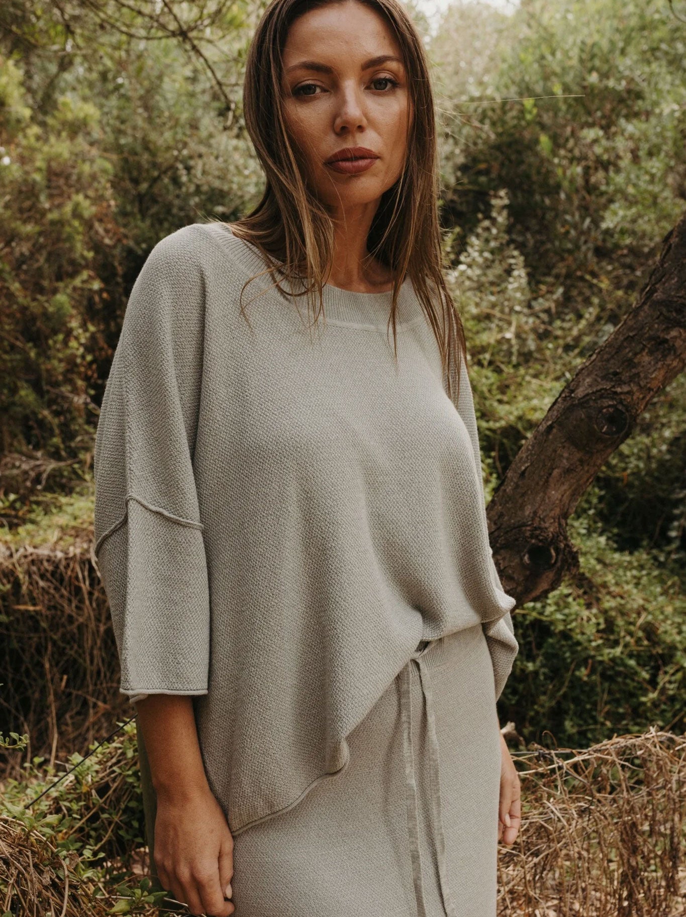 TALAMAYA RETREAT COTTON TWIST TEE PULLOVER