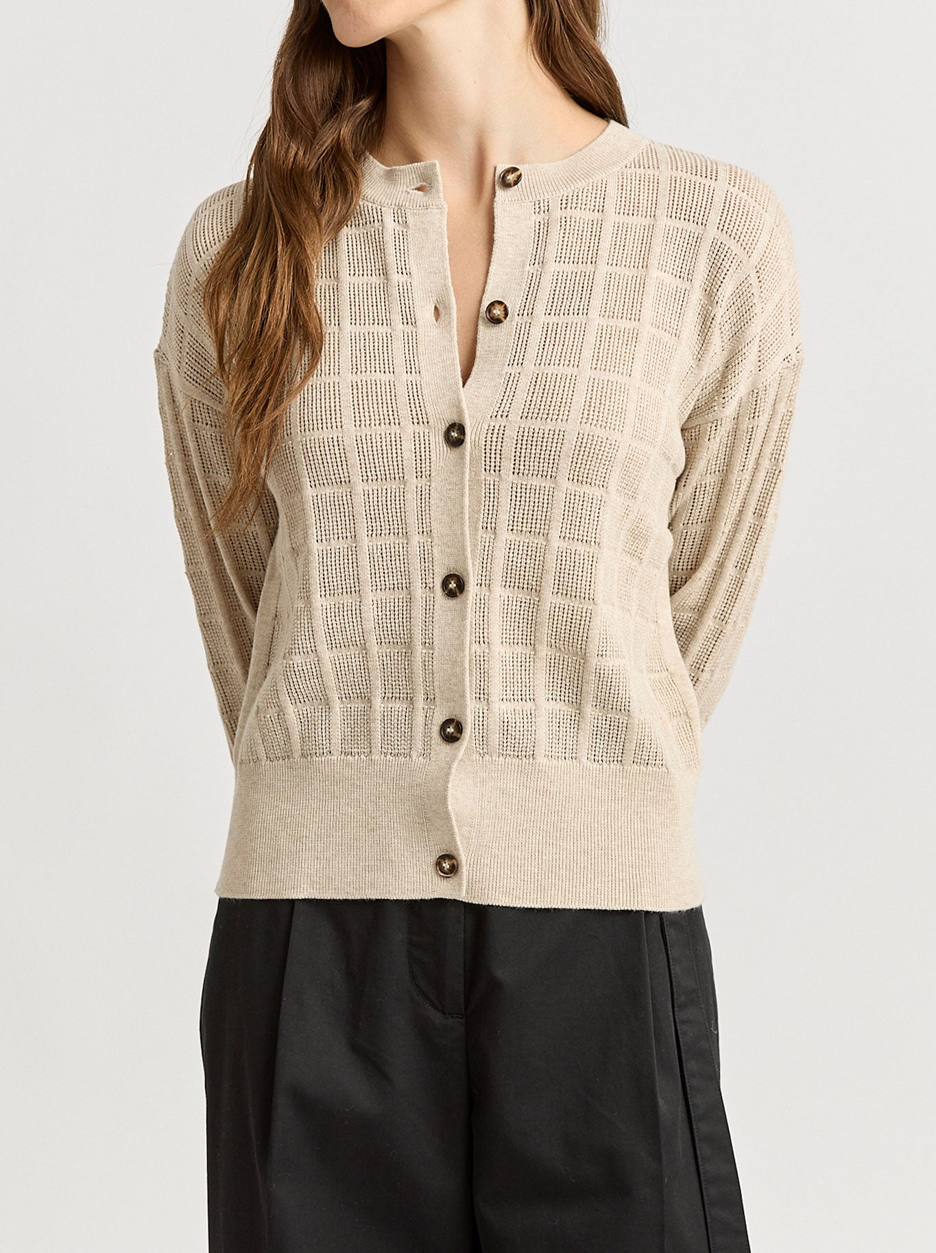 TOORALLIE OPEN STITCH CARDIGAN