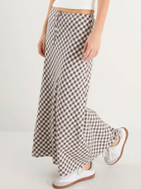 AMONG THE BRAVE SUMMIT GINGHAM MAXI SKIRT