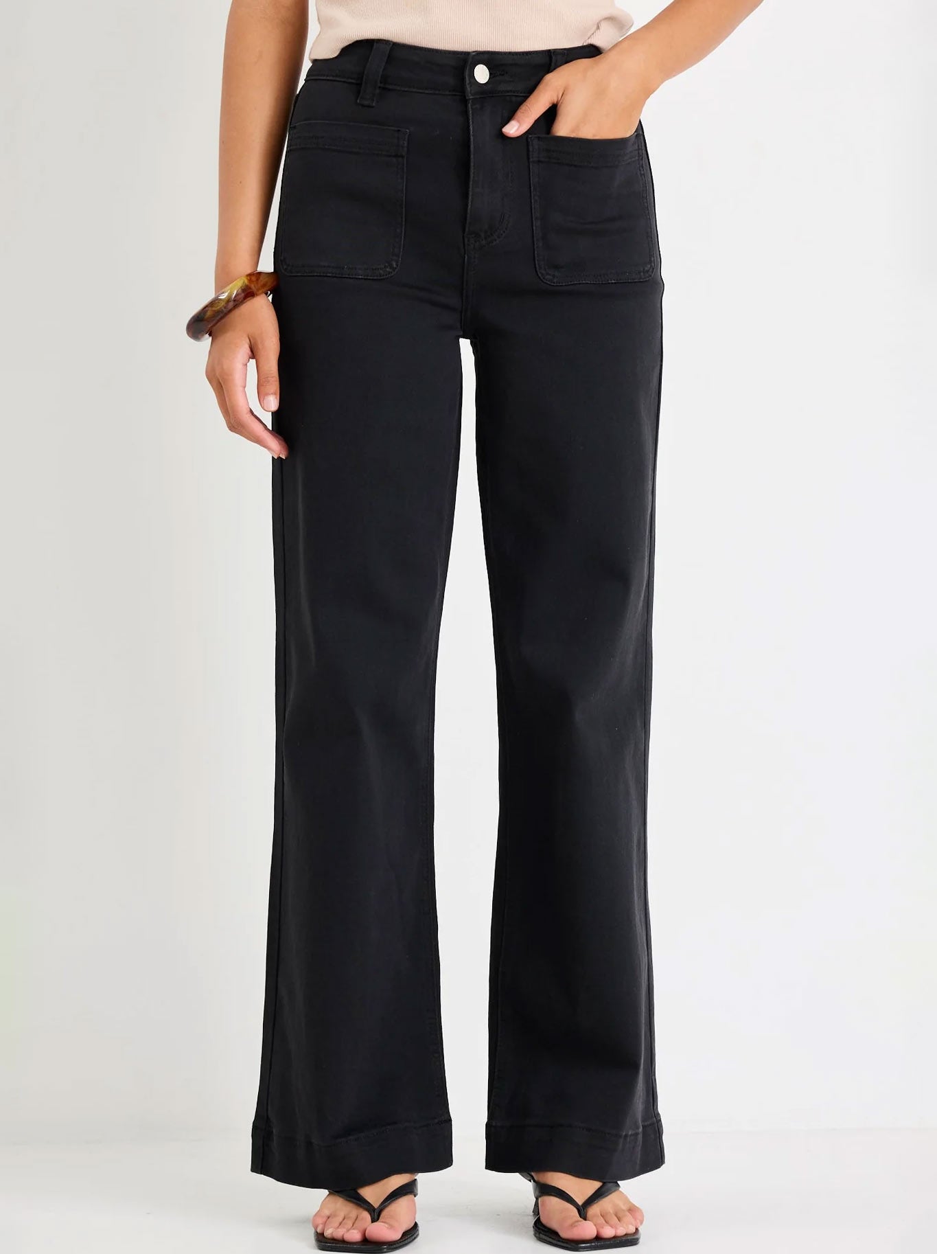 AMONG THE BRAVE ZOEY HIGH RISE WIDE LEG JEAN
