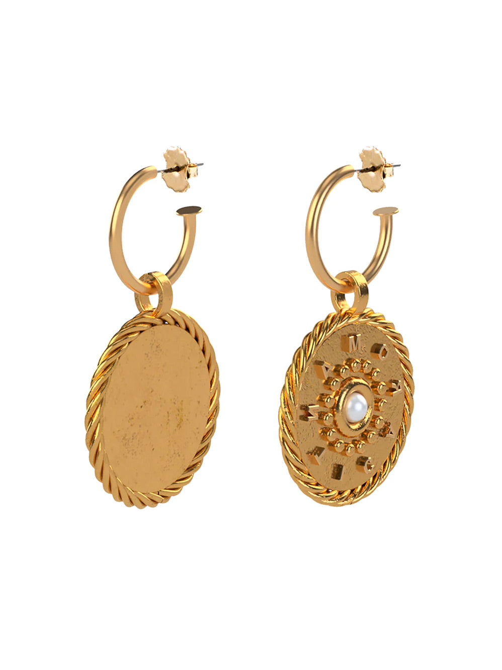 BLING BAR ROMANTICA MEDALLION EARRINGS