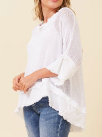 BOTTEGA MODA 3/4 MESH TOP