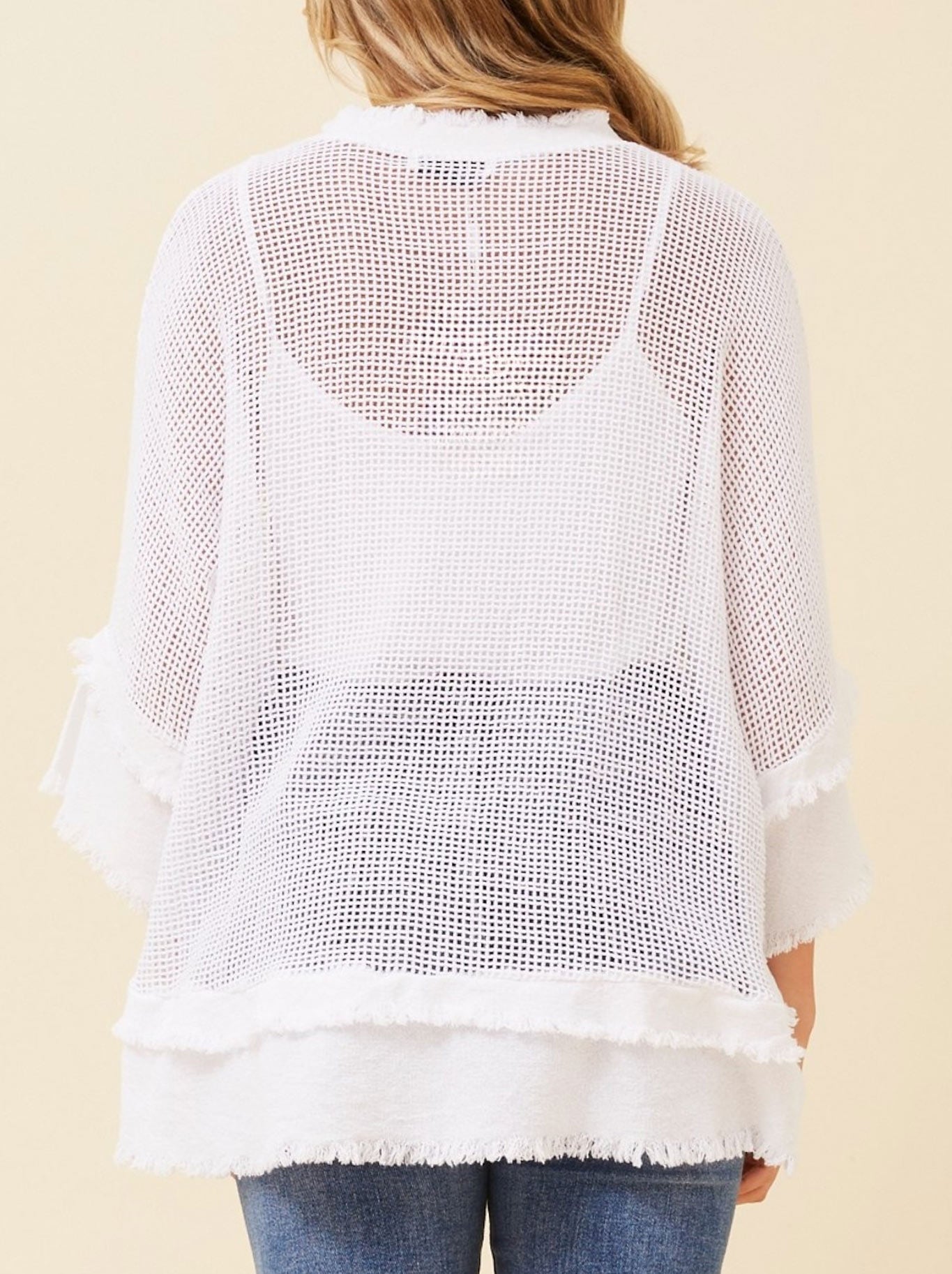BOTTEGA MODA 3/4 MESH TOP