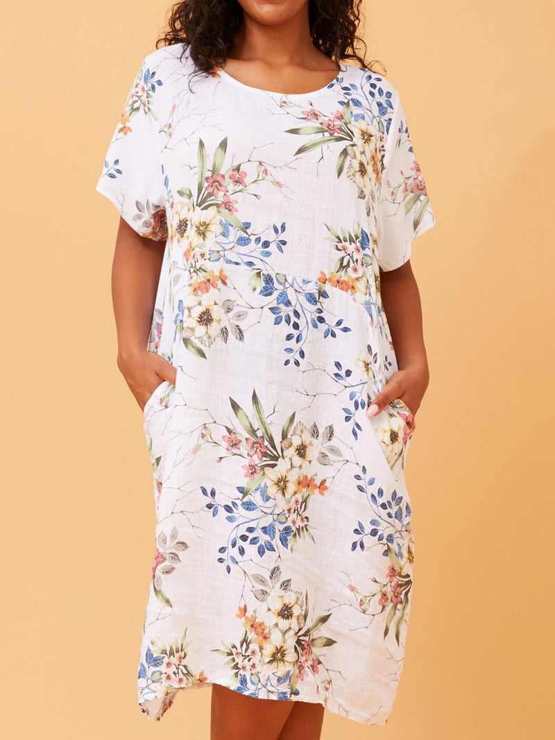 BOTTEGA MODA LINEN MIDI DRESS