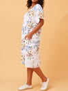 BOTTEGA MODA LINEN MIDI DRESS