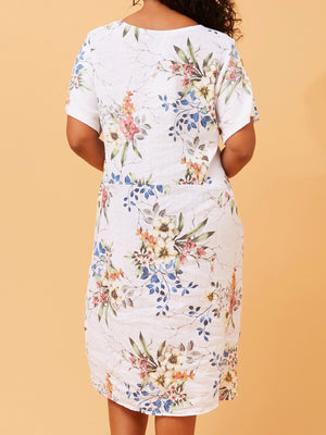 BOTTEGA MODA LINEN MIDI DRESS