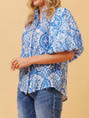CAROLINE K MORGAN PUFF SLEEVE BLOUSE