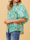 CAROLINE K MORGAN PUFF SLEEVE BLOUSE