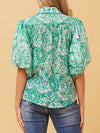 CAROLINE K MORGAN PUFF SLEEVE BLOUSE
