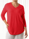BRIDGE & LORD CURVED HEM VEE PULLOVER