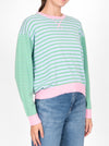 BRIDGE & LORD CURVED HEM STRIPED PULLOVER