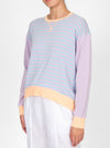 BRIDGE & LORD CURVED HEM STRIPED PULLOVER
