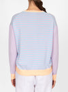 BRIDGE & LORD CURVED HEM STRIPED PULLOVER