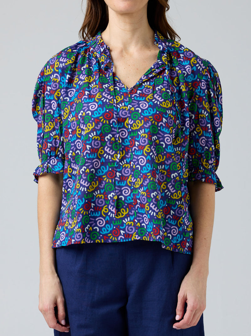 CAKE TIE NECK BLOUSE