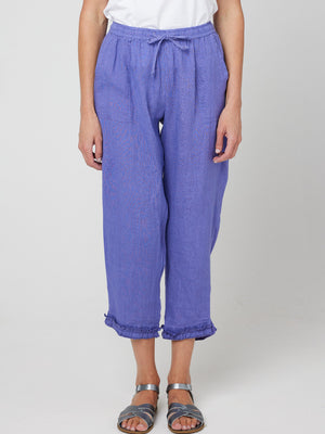 CAKE LINEN RUFFLE CAPRI PANT