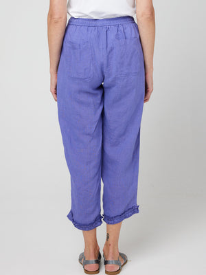 CAKE LINEN RUFFLE CAPRI PANT