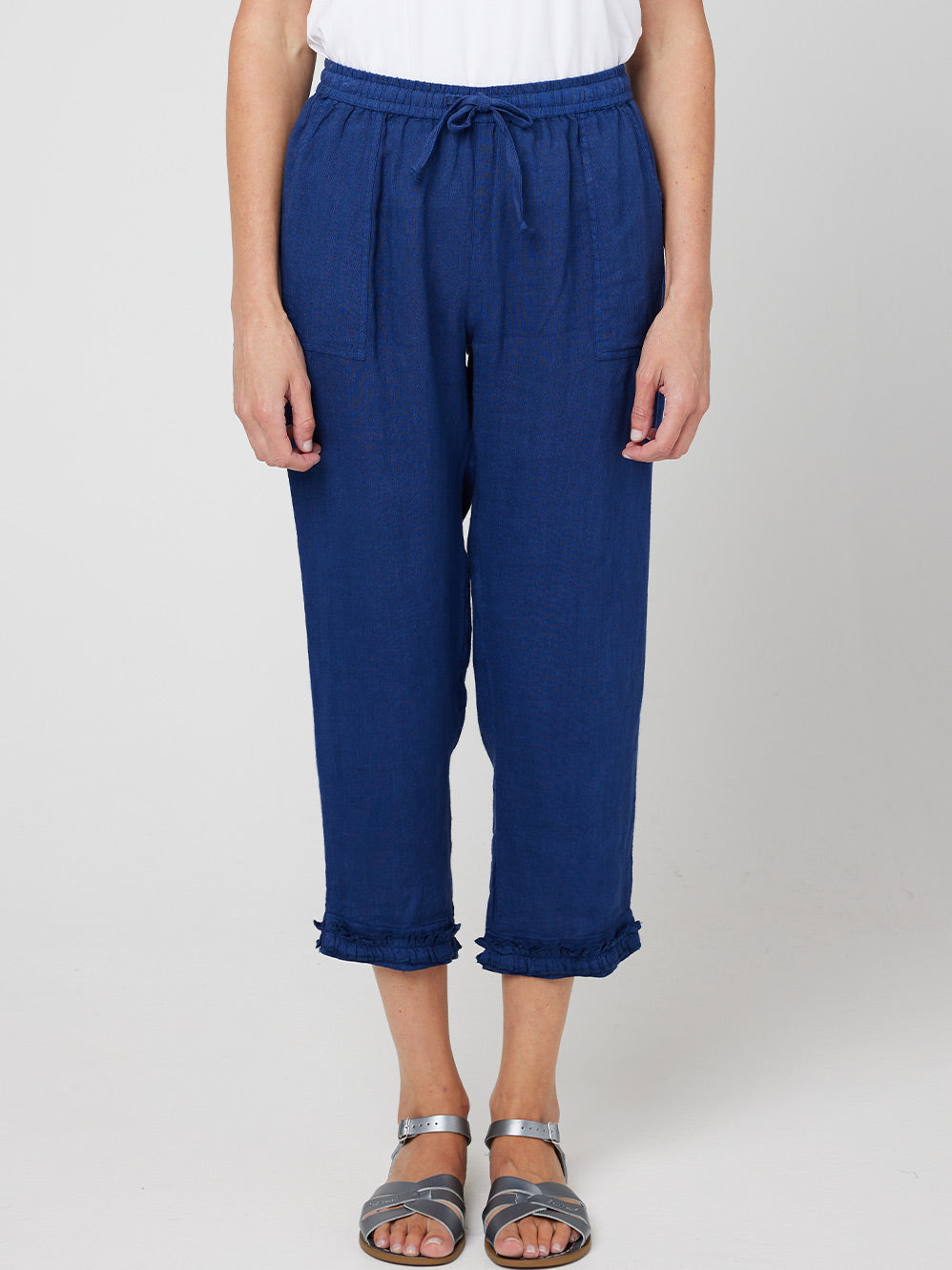 CAKE LINEN RUFFLE CAPRI PANT ENNI