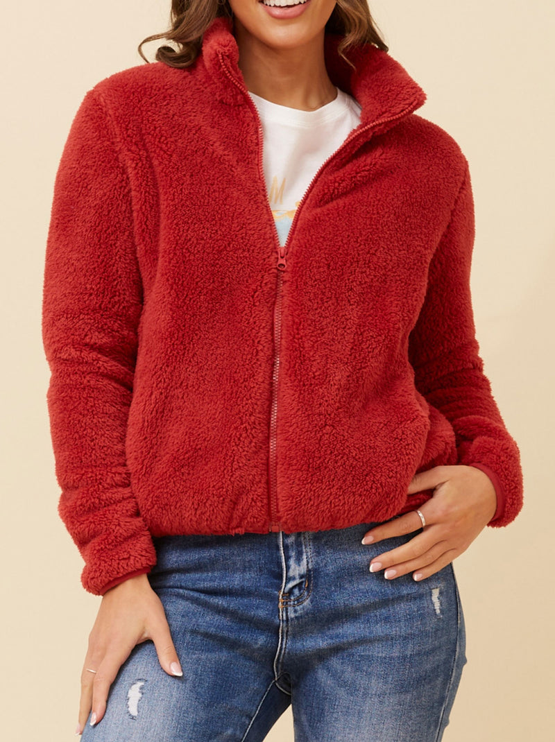 CAROLINE K MORGAN HIGH NECK ZIP JACKET