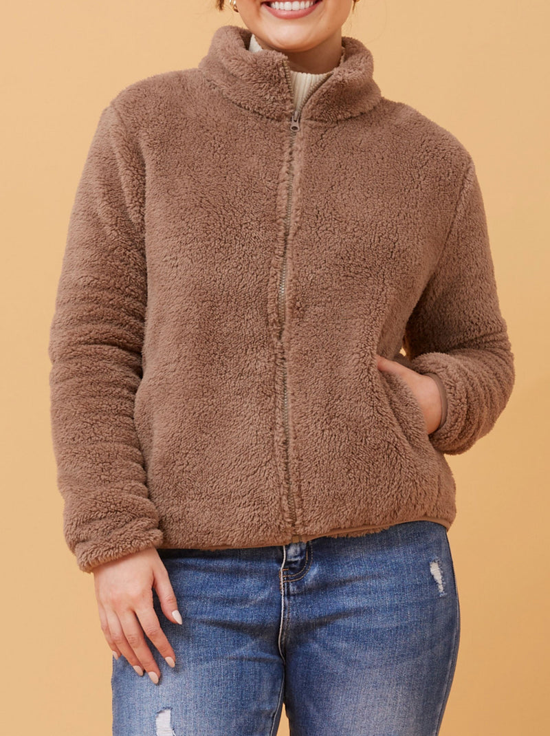 CAROLINE K MORGAN HIGH NECK ZIP JACKET