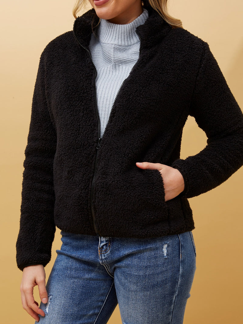 CAROLINE K MORGAN HIGH NECK ZIP JACKET
