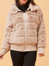 CAROLINE K MORGAN FAUX FUR BOMBER JACKET