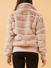 CAROLINE K MORGAN FAUX FUR BOMBER JACKET