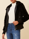 CAROLINE K MORGAN FAUX FUR BOMBER JACKET