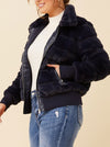 CAROLINE K MORGAN FAUX FUR BOMBER JACKET