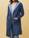 CAROLINE K MORGAN HOODED KNIT CARDIGAN