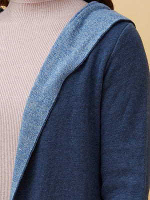 CAROLINE K MORGAN HOODED KNIT CARDIGAN