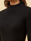 CAROLINE K MORGAN ROUND NECK RIBBED KNIT