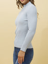 CAROLINE K MORGAN ROUND NECK RIBBED KNIT