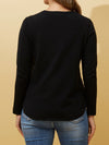 CAROLINE K MORGAN CURVED HEM KNIT