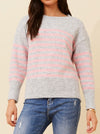 CAROLINE K MORGAN STRIPE KNIT PULLOVER