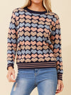 CAROLINE K MORGAN HEART PATTERNED PULLOVER