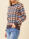 CAROLINE K MORGAN HEART PATTERNED PULLOVER