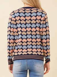 CAROLINE K MORGAN HEART PATTERNED PULLOVER