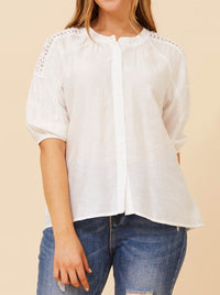 CAROLINE K MORGAN LACE DETAIL TOP