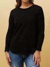 CAROLINE K MORGAN LONG SLEEVE RIBBED TOP