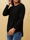 CAROLINE K MORGAN LONG SLEEVE RIBBED TOP