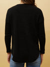 CAROLINE K MORGAN LONG SLEEVE RIBBED TOP
