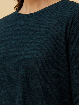CAROLINE K MORGAN LONG SLEEVE RIBBED TOP