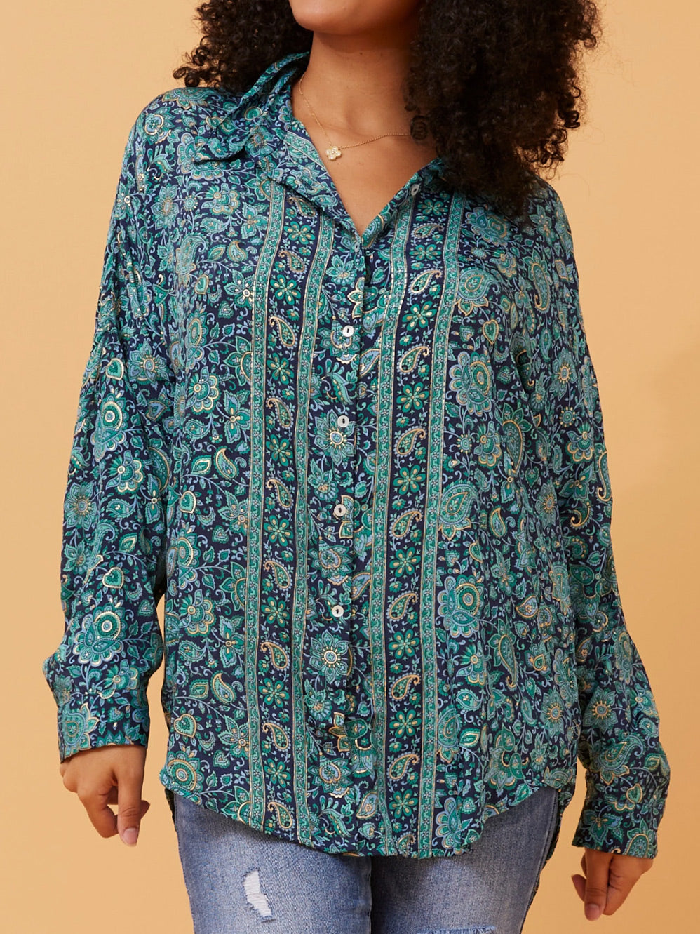 CAROLINE K MORGAN PAISLEY SHIRT
