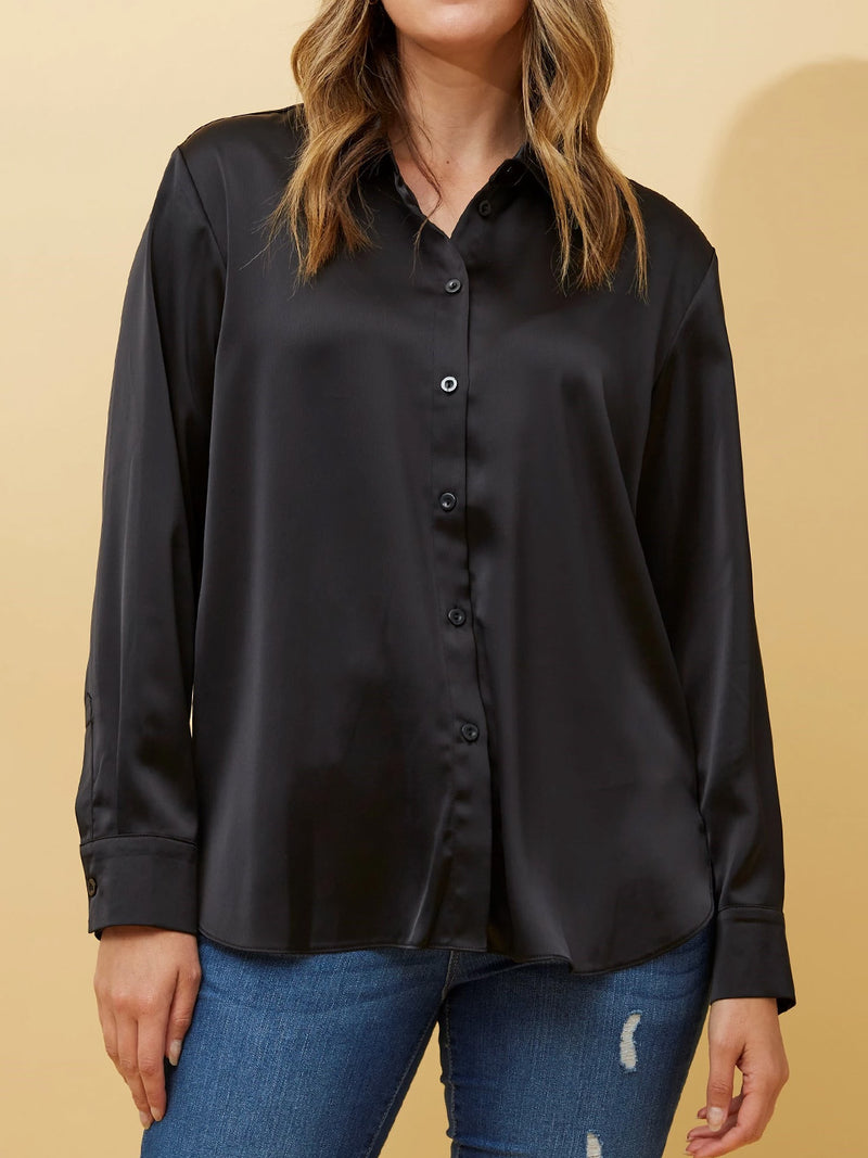 CAROLINE K MORGAN SATIN SHIRT