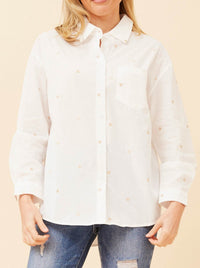 CAROLINE K MORGAN EMBROIDERED HEART SHIRT