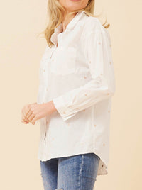 CAROLINE K MORGAN EMBROIDERED HEART SHIRT